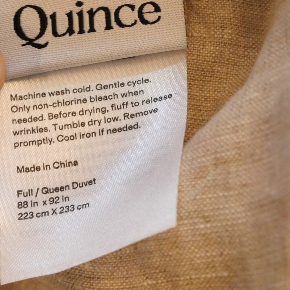 NEW Quince European Linen Duvet Cover Set Toffee Full Queen Duvet + Shams - Picture 8 of 9